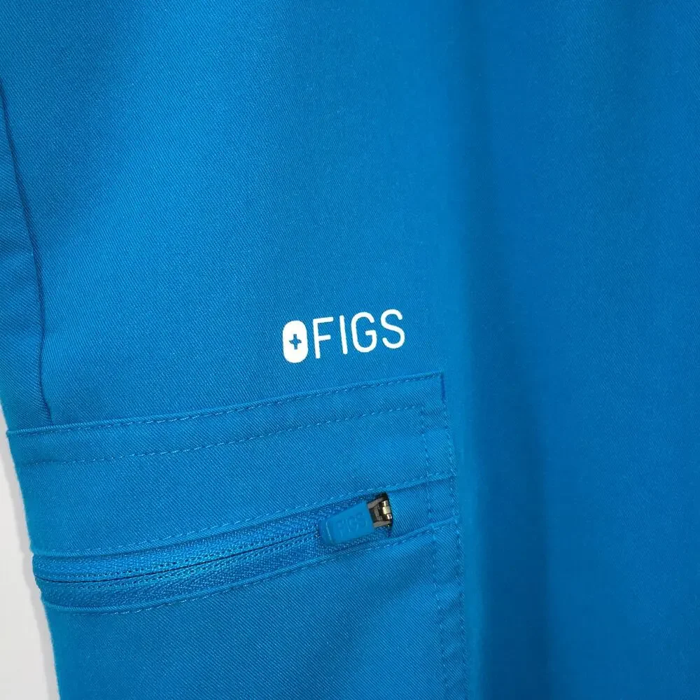 FIGS Mens Tansen Jogger Scrub Pants Extreme Blue Large Short L/P Nursing Medical